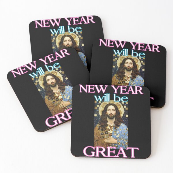 Item preview, New Year will be great say Jesus christian funny Gustav Klimt style gifts designed and sold by thankful-loco.