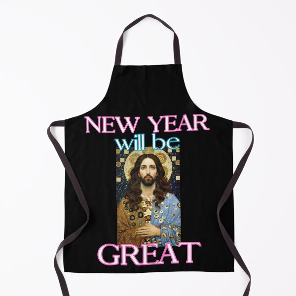 Item preview, New Year will be great say Jesus christian funny Gustav Klimt style gifts designed and sold by thankful-loco.