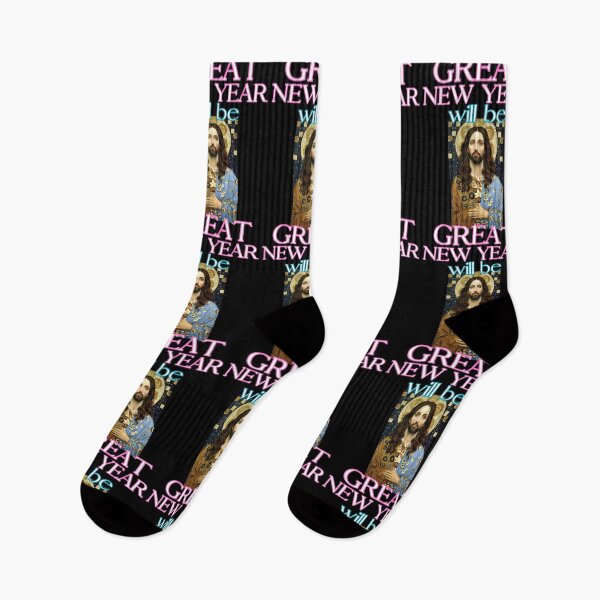 Item preview, New Year will be great say Jesus christian funny Gustav Klimt style gifts designed and sold by thankful-loco.
