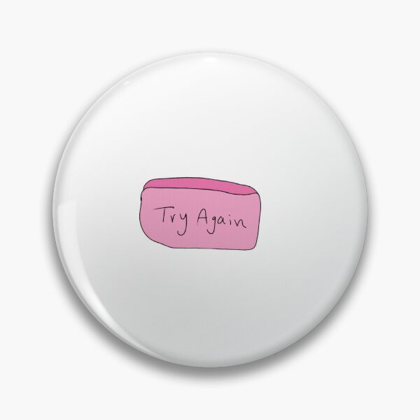 Item preview, Cute eraser try again pink funny motivational  designed and sold by Gracie_Designs.