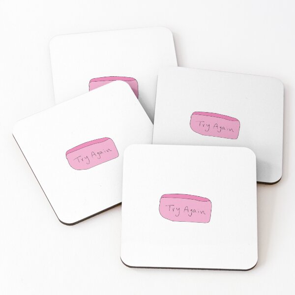 Item preview, Cute eraser try again pink funny motivational  designed and sold by Gracie_Designs.
