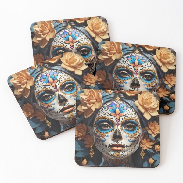 Item preview, Mexican Art, Skulls: Floral Fantasia's Vibrant Requiem designed and sold by ArtComixHaven.