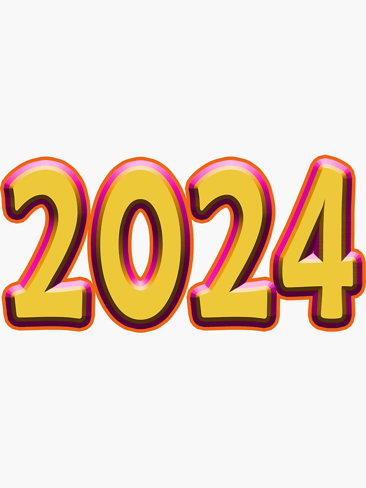 2024 Happy New Stickers PNG