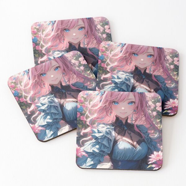 Item preview, Anime princess lady in a fantasy world of pink flowers art designed and sold by TheArtistOf2022.