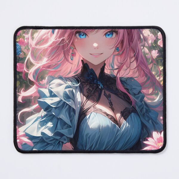 Item preview, Anime princess lady in a fantasy world of pink flowers art designed and sold by TheArtistOf2022.