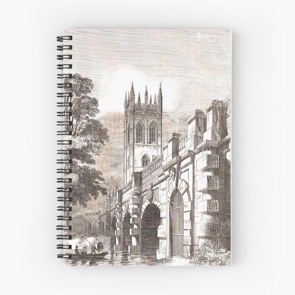 Item preview, Punting on the River Cherwell, Magdalen Bridge, Oxford, England.  19th Century scene designed and sold by artfromthepast.