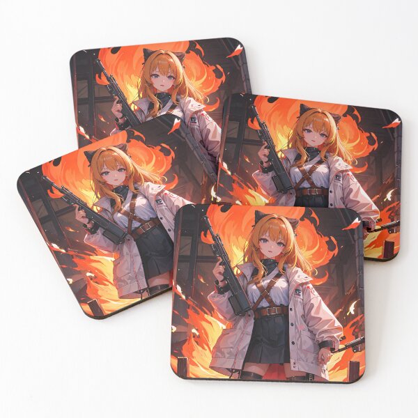 Item preview, Anime fire girl with a gun art designed and sold by TheArtistOf2022.
