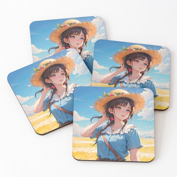 Item preview, Anime country girl in fields of gold art designed and sold by TheArtistOf2022.