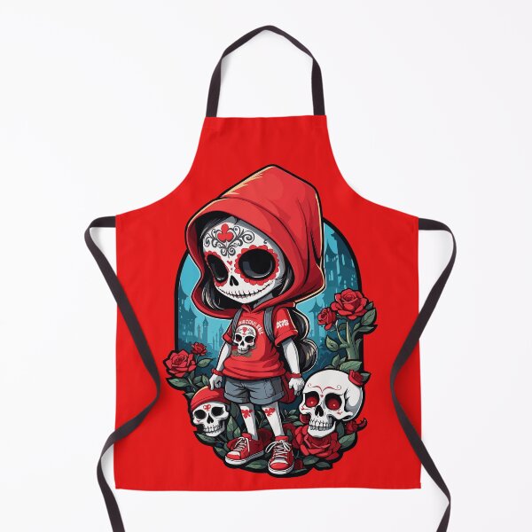 Item preview, Cute Hooded Sugar Skull Girl with Skulls and Roses designed and sold by A78-Designs.