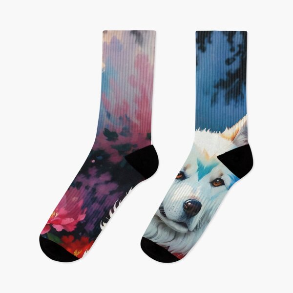 Item preview, White dog rests in the meadow designed and sold by operossa.