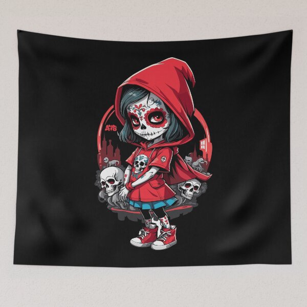 Item preview, Cute Hooded Sugar Skull Girl designed and sold by A78-Designs.
