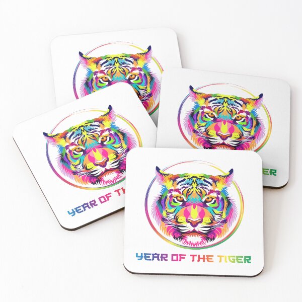 Item preview, Colorful Tie Dye Tiger Face Happy New Year Of The Tiger 2024 designed and sold by Miumed.