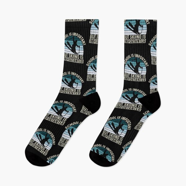Item preview, School Is Important But Skiing Is Importanter Vintage Skiing designed and sold by Smix Pixels.