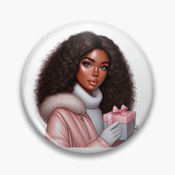 Item preview, Winter Afro Woman Design, Afro Fashion Woman, Winter Cute Girl Art Work. designed and sold by gabrielakrall.