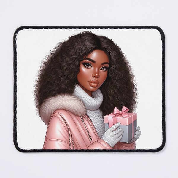 Item preview, Winter Afro Woman Design, Afro Fashion Woman, Winter Cute Girl Art Work. designed and sold by gabrielakrall.