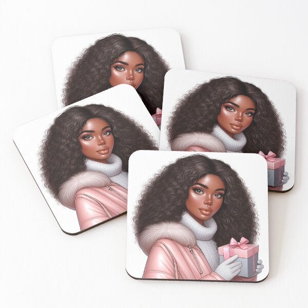 Item preview, Winter Afro Woman Design, Afro Fashion Woman, Winter Cute Girl Art Work. designed and sold by gabrielakrall.