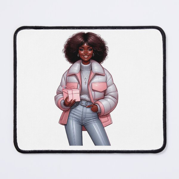 Item preview, Winter Afro Woman Illustration, Afro Fashion Woman, Winter Cute Girl Art Work. designed and sold by gabrielakrall.