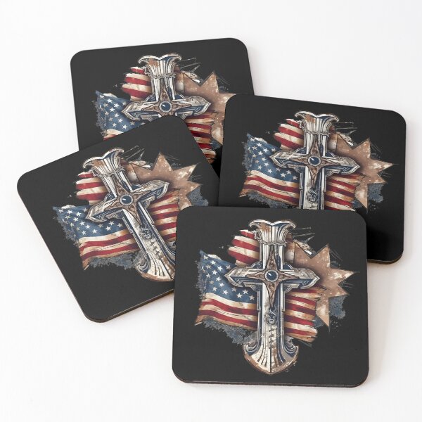 Item preview, USA Flag Cross Patriotic Christian designed and sold by TexasMerch.