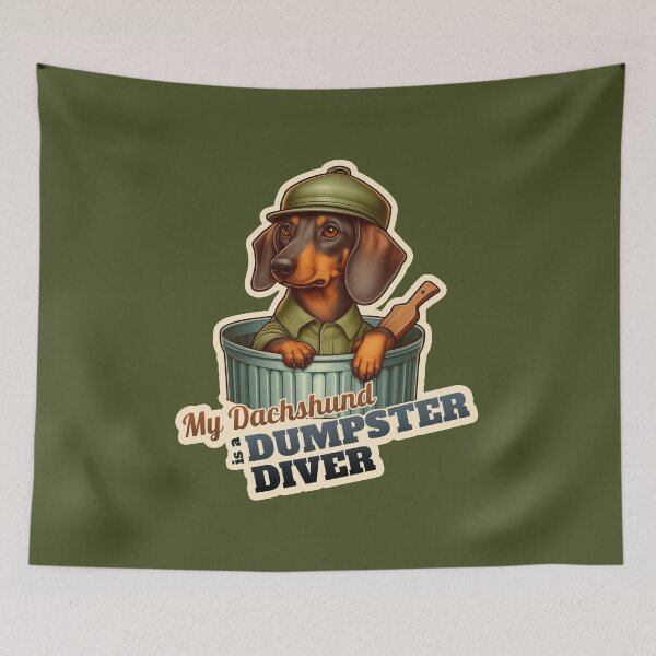 Item preview, Dachshund Dumpster Diver 2 designed and sold by ThisDress.