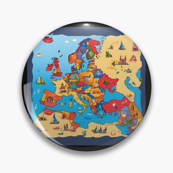 Item preview, colorful stained glass with europe map  designed and sold by GroonSpace.