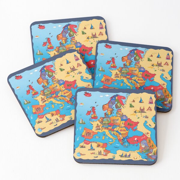 Item preview, colorful stained glass with europe map  designed and sold by GroonSpace.