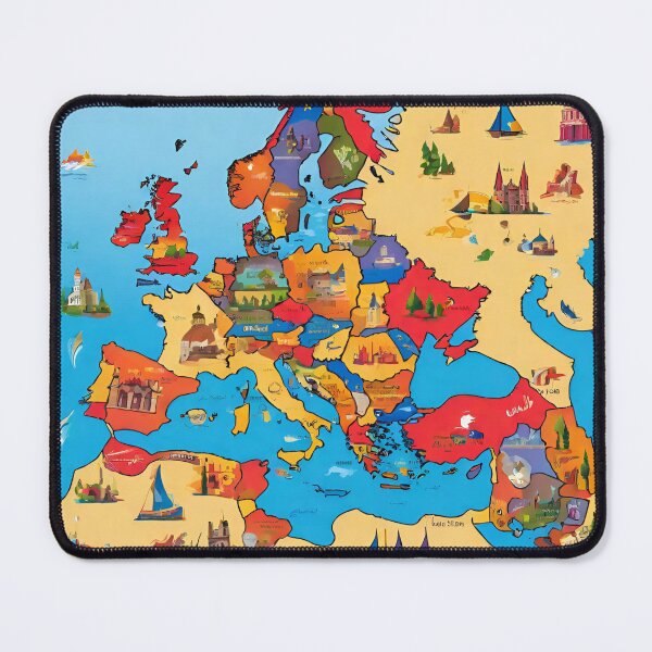 Item preview, colorful stained glass with europe map designed and sold by GroonSpace.