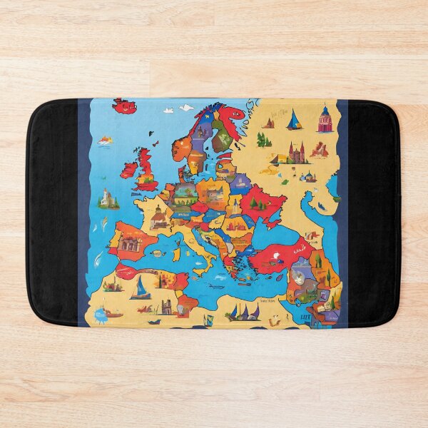 Item preview, colorful stained glass with europe map  designed and sold by GroonSpace.