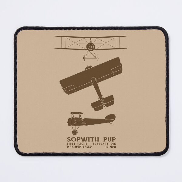 Item preview, Sopwith Pup British WW1 Biplane Infographic Silhouette Diagrams designed and sold by MilitaryMart.