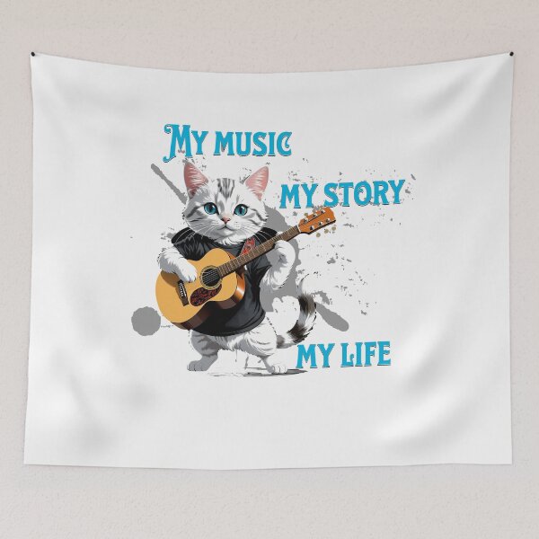 Item preview, Cat with Guitar: Exclusive Digital Art designed and sold by Artedig.
