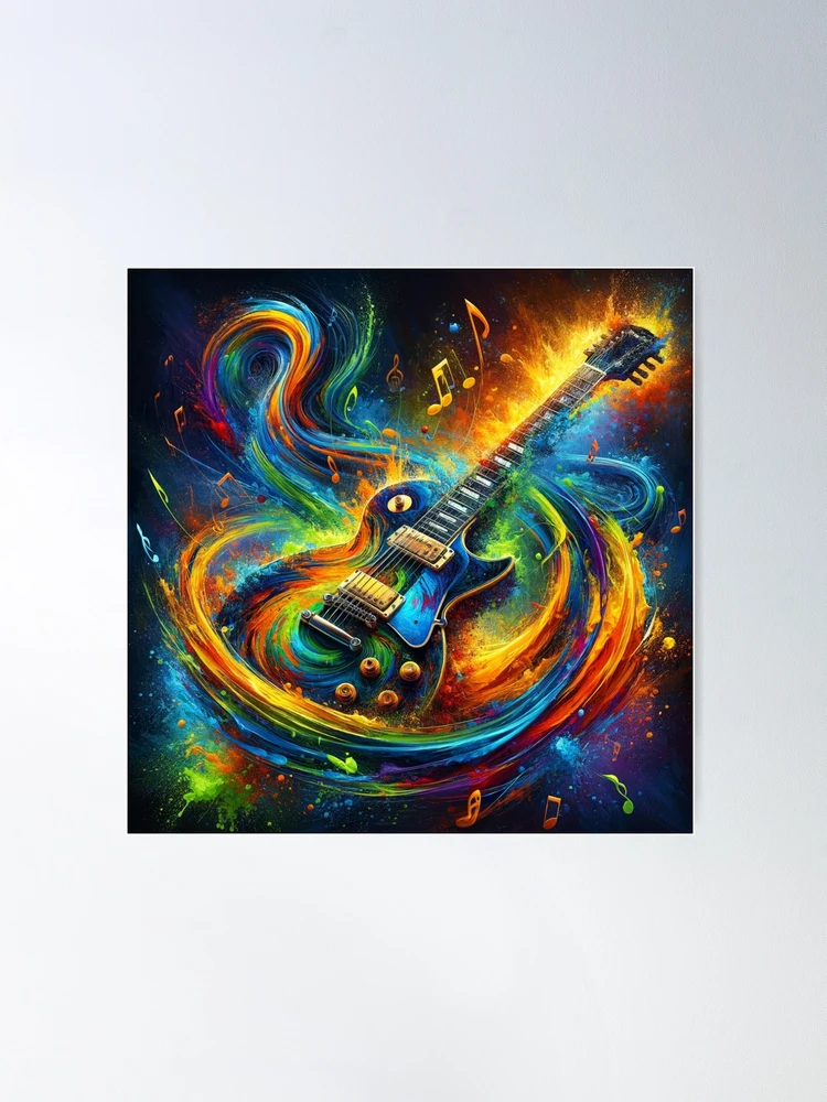 electric guitar with sound visualization