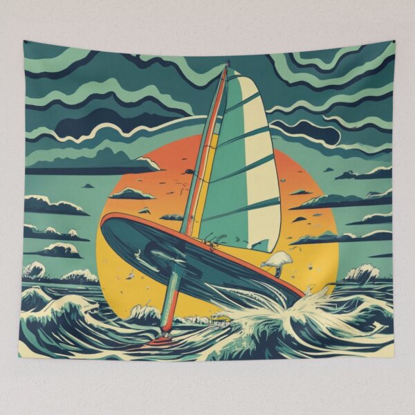 Item preview, Hydroplane against the sunset background designed and sold by LuckyFamily.