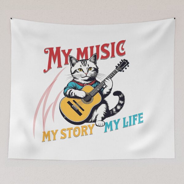 Item preview, Feline Melody: Cats with Unique Guitars designed and sold by Artedig.
