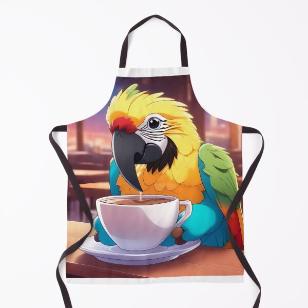 Item preview, Parrot drinking coffee designed and sold by sweetiejojo.