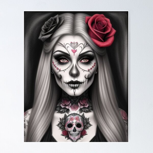 Skull girl face tattoo by Sergey Shanko | Photo 26774