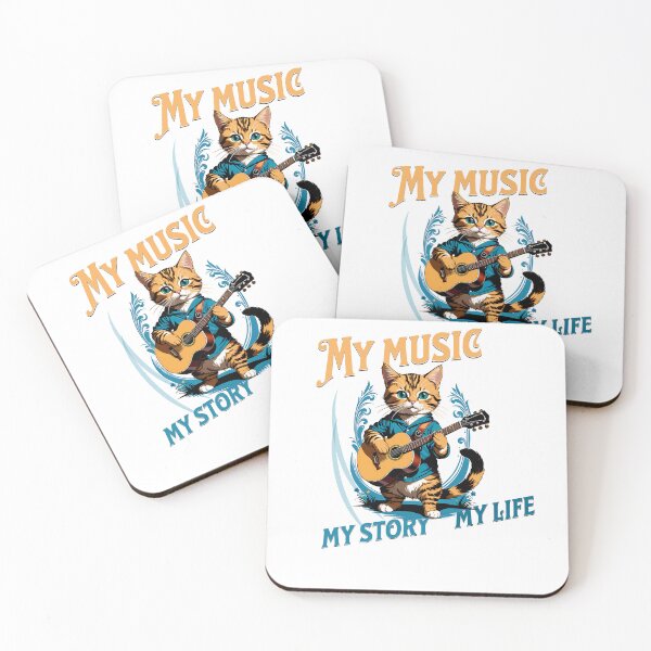 Item preview, Melodic Art: Cats and Guitars in Action designed and sold by Artedig.