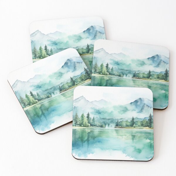 Artikelvorschau, Grüne Berglandschaft Natur Aquarellmalerei entworfen und verkauft von AdamesArtStudio.