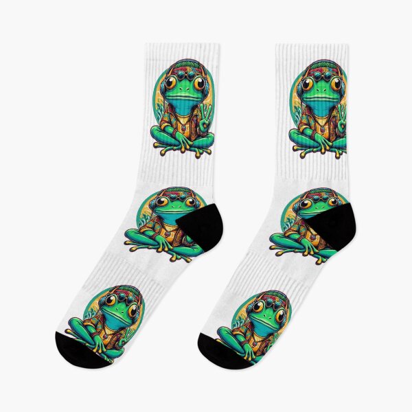 Item preview, Peace Frog - Green Frog with Headphone designed and sold by JessArty ⭐⭐⭐⭐⭐.