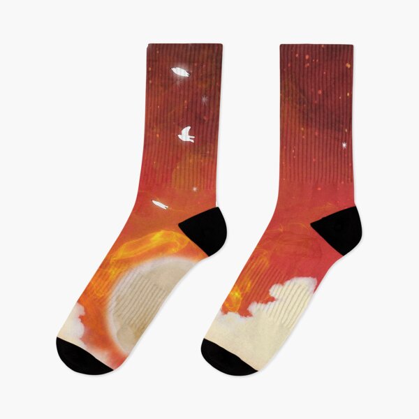 Item preview, White doves in Flight red sunset designed and sold by wrightsonarts.