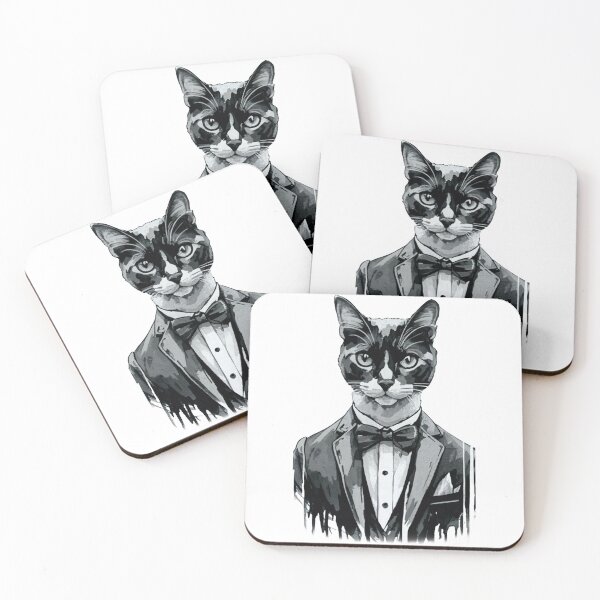 Item preview, Cat in dinner jacket designed and sold by GeekWardrobe.