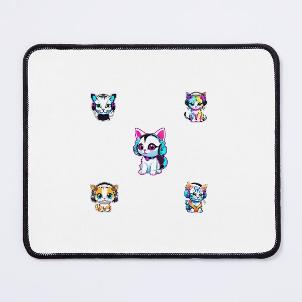 Item preview, Kitten with neon headphones pack designed and sold by Inspirationmotivation.