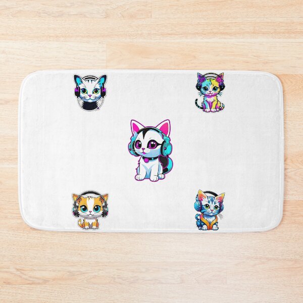 Item preview, Kitten with neon headphones pack designed and sold by Inspirationmotivation.