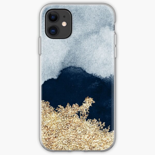 Extravagant Watercolor Ombre with Gold iPhone Soft Case