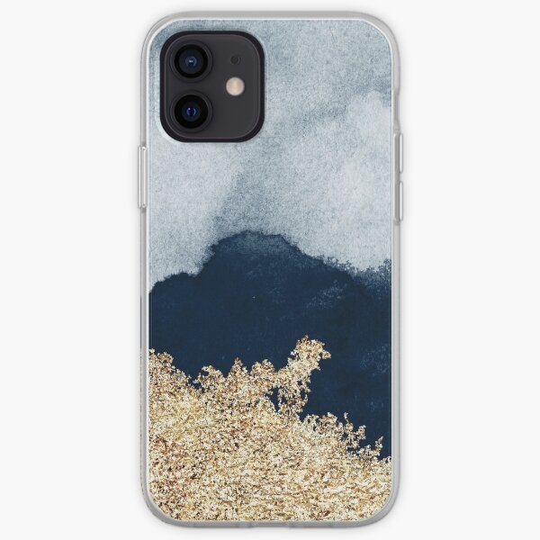 Extravagant Watercolor Ombre with Gold iPhone Soft Case