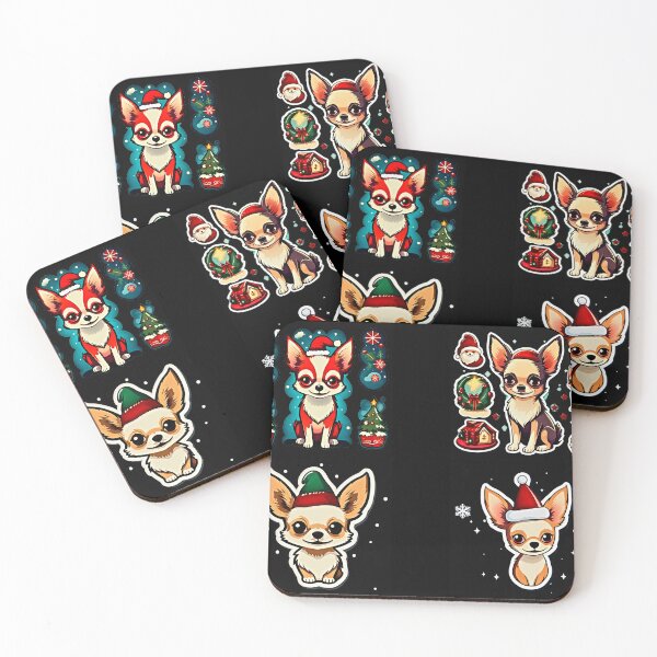 Item preview, Holiday Chihuahua Puppy #holidayl Stickers Set of 4 #puppy designed and sold by Earth Nature Creations.