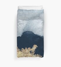 Extravagant Watercolor Ombre with Gold Duvet Cover
