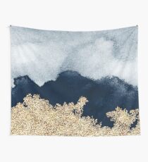 Extravagant Watercolor Ombre with Gold Wall Tapestry