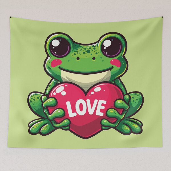 Item preview, Frog with Love designed and sold by TeaTimeTales.