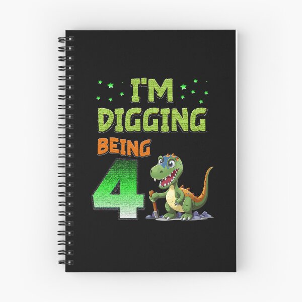 Item preview, Kids I'm Digging Being 4 years old birthday Dinosaur design designed and sold by Skalaman.