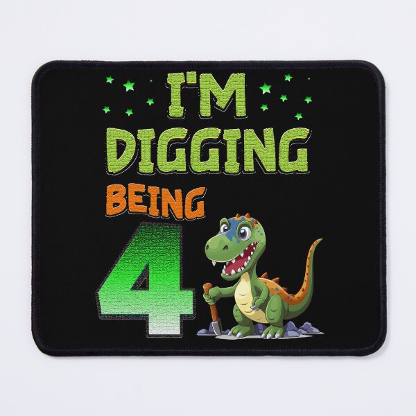 Item preview, Kids I'm Digging Being 4 years old birthday Dinosaur design designed and sold by Skalaman.