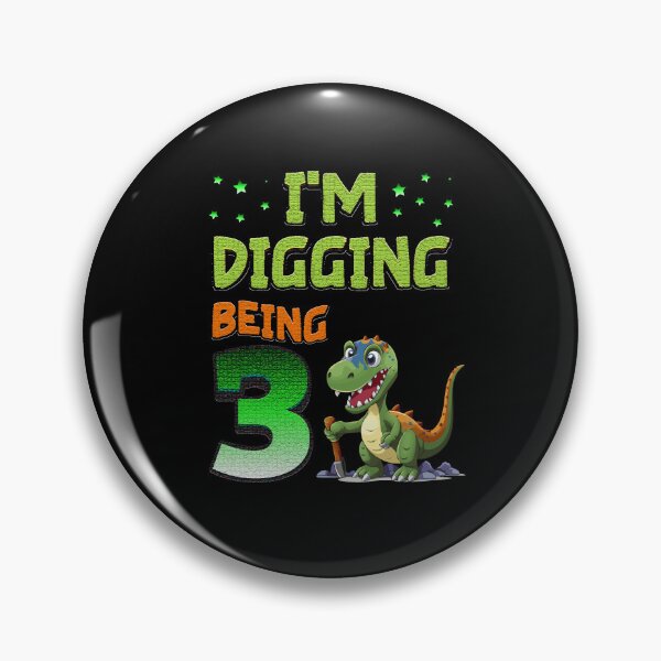Item preview, Kids I'm Digging Being 3 years old birthday Dinosaur design designed and sold by Skalaman.